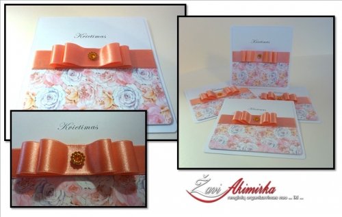 Kvietimai į vestuves Elegantiški, stilingi rankų darbo kvietimai, stalo kortelės