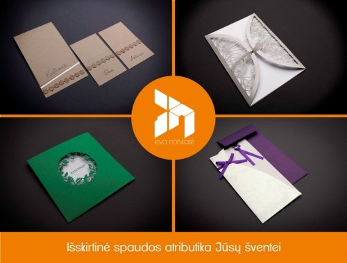 Kvietimai į vestuves Vestuviniai kvietimai ir kita spaudos atributika
