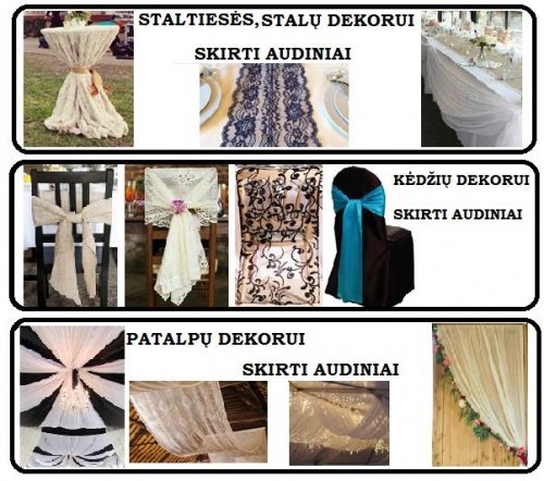 Vestuvių atributika Audiniai skirti patalpų dekoravimui, staltiesės