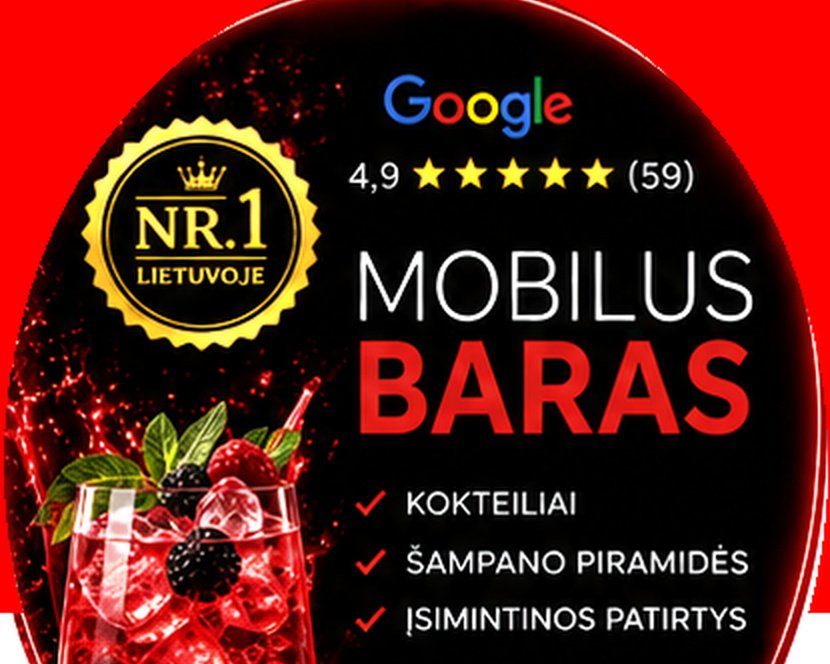  Mobilus baras vestuvėms – profesionalūs barmenai ir įspūdingi kokteiliai jūsų šventei logo